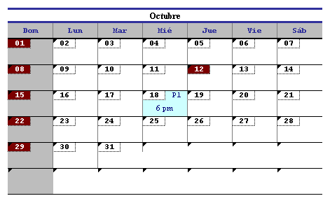 Calendario Mensual
