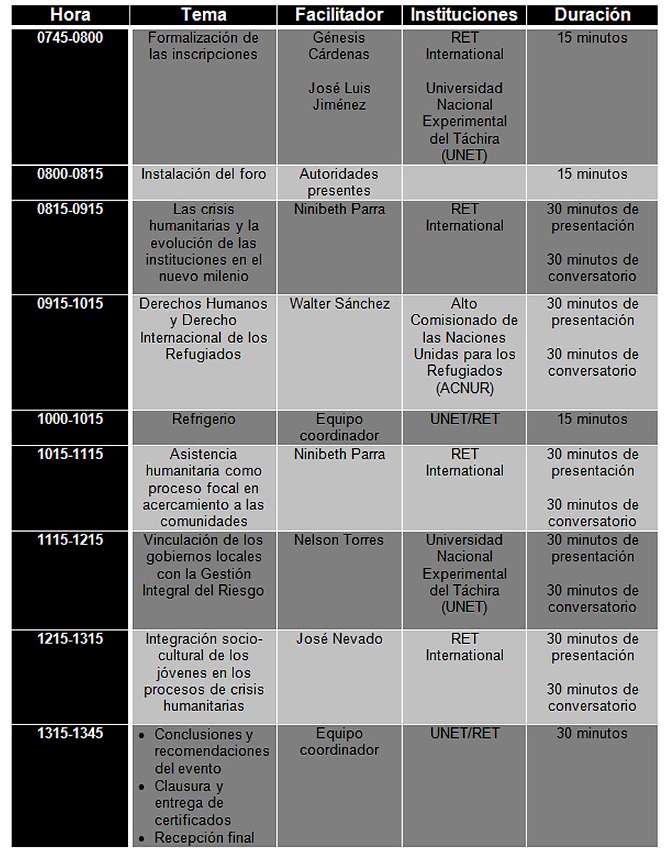 CrisisH Horarios